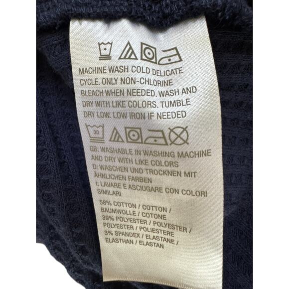 Denim & Co. Sherpa Waffle Knit Shirt Jacket Navy Small NWOT Winter Casual Pocket - Picture 5 of 14